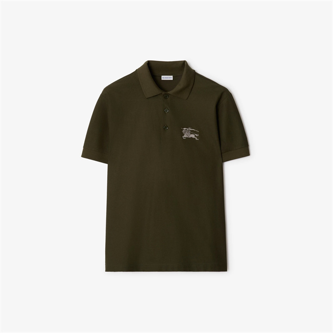 burberry metallic ekd embroidery cotton pique polo shirt